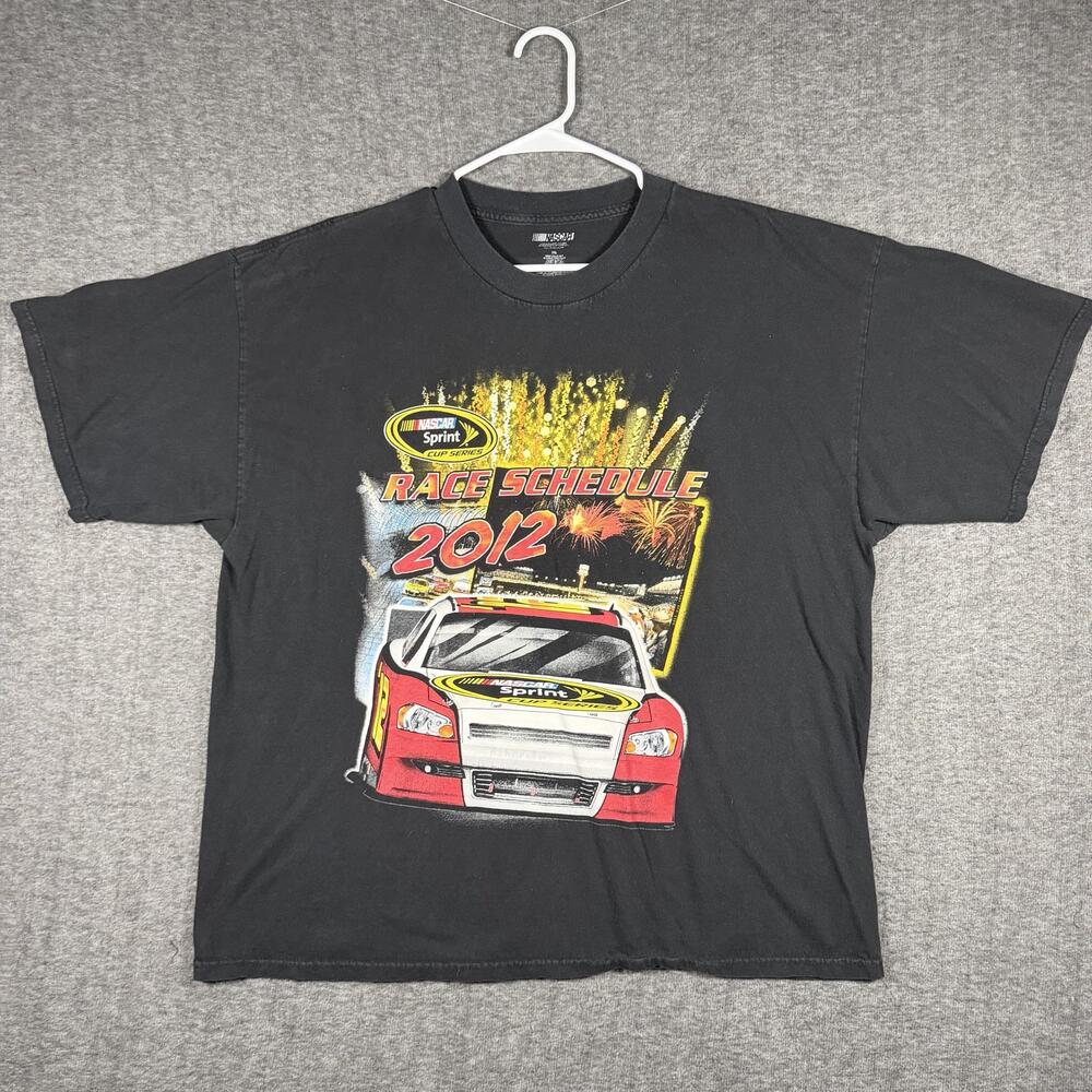 NASCAR Shirt Mens 2XL Black 2012 Sprint Cup Race Schedule Graphic Tee Racing